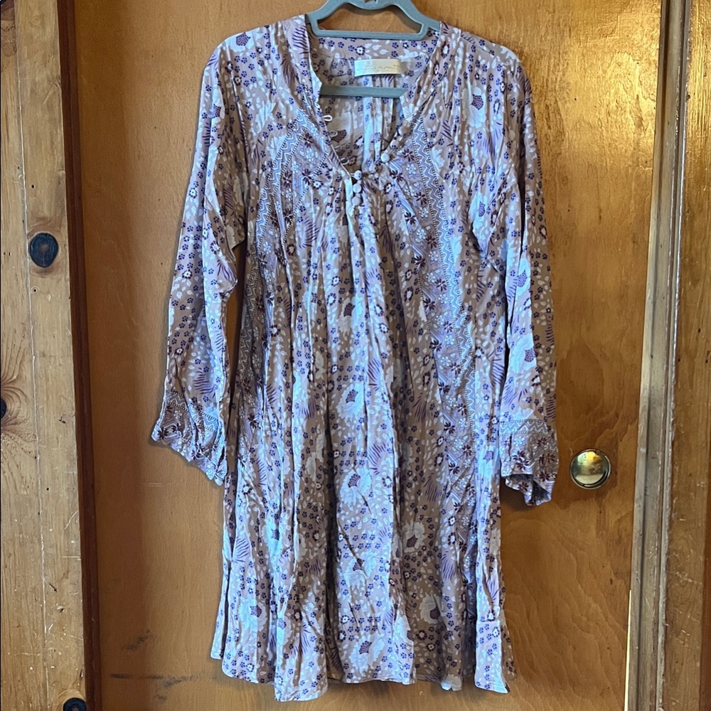 Natalie Martin Purple Floral Midi Dress